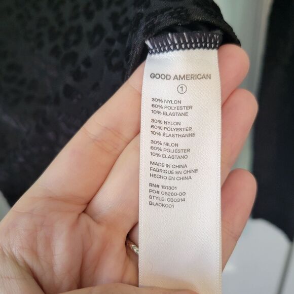 Good American Black Velvet Leopard Print Bodysuit Size 1 - Small - Picture 6 of 6